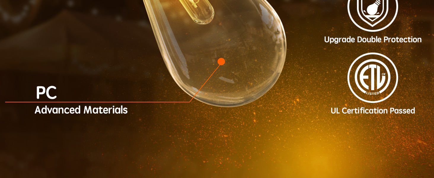 50FT Solar String Lights Outdoor Waterproof, Solar Patio Lights with 25+2 Dimmable ST38 Edison Bulbs Shatterproof,Solar Powered String Lights for Outside Garden Backyard,UL and ETL Certified,free and fast delivery.