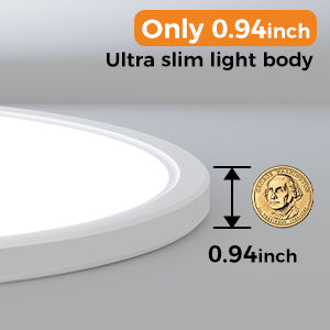 2PACK LED Flush Mount Ceiling Light Fixture, 12Inch 28W Ceiling Light, Dimmable & 3000K/4500K/6000K 3 Color Adjustable Round Ceiling Light 3200LM Low Profile Ceiling Light Fixtures for Kitchen Bedroom