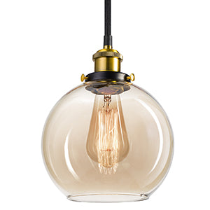 Pendant Lights Kitchen Island - 7.9 inches Island Lighting Fixtures, Glass Pendant Lights for Kitchen Island, Modern Clear Glass Globe Luminaire Suspendu for Dining Room, Socket and electric cord have passed the UL listing.Free and fast shipping