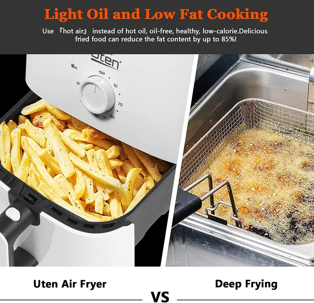 4.2 Quart Compact Air Fryer,4L 1500W Air Fryer Oven Pizza Cooker with Rapid Air Circulation,30 Minute Timer and Adjustable Temperature Control with Recipe,White, free and fast shipping.