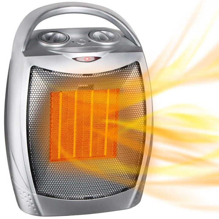 Portable Electric Space Heater with Thermostat, 1500W/750W Safe & Quiet Ceramic Heater Fan, Heat Up 200 sq. Ft for Office Room Desk Indoor Use