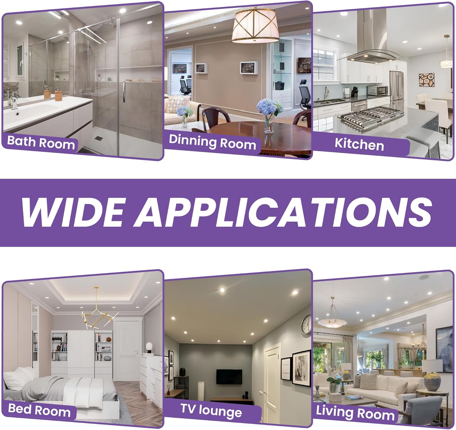 Strak Gimbal White 3-Inch Integrated Panel 7W, 560Lm 4000k Natural White Dimmable, Led Recessed Light Kit with Junction Box (Pack of 6)