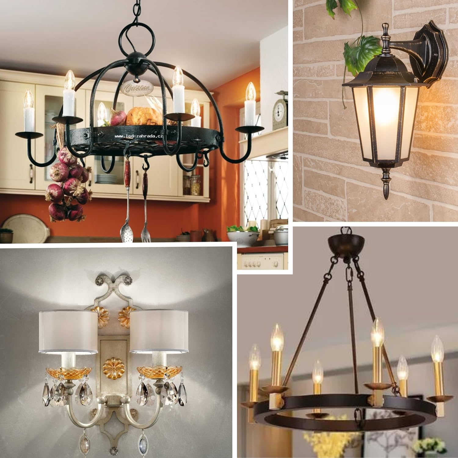 LED Filament Clear Candelabra 3000K 6W= 60W E12 CRI90 ES Dimmable- Pack of 6