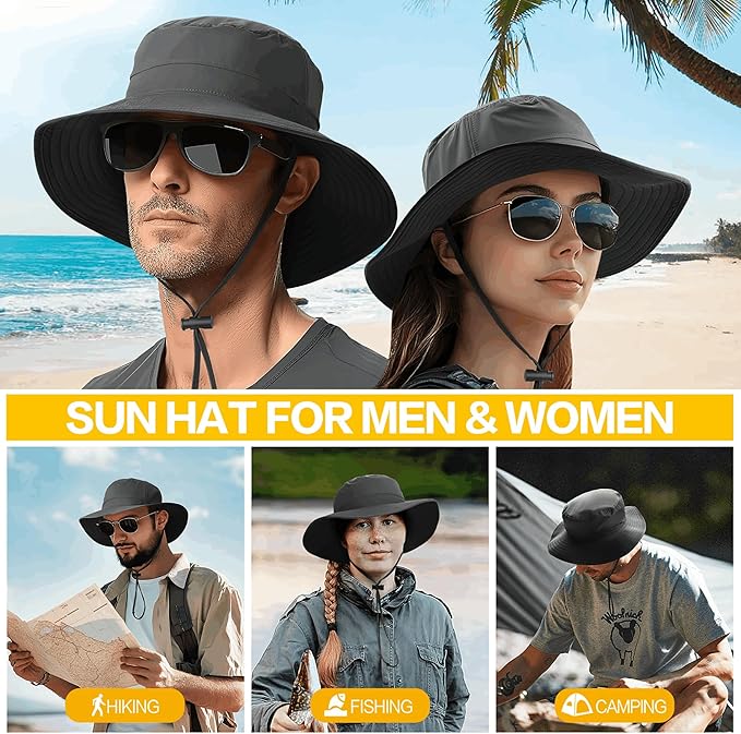 Sun Hat for Women and Men Sun Protection UPF 50+: Wide Brim Hat for Fishing, Waterproof Hat for Women for Hiking. Fast and free shipping.