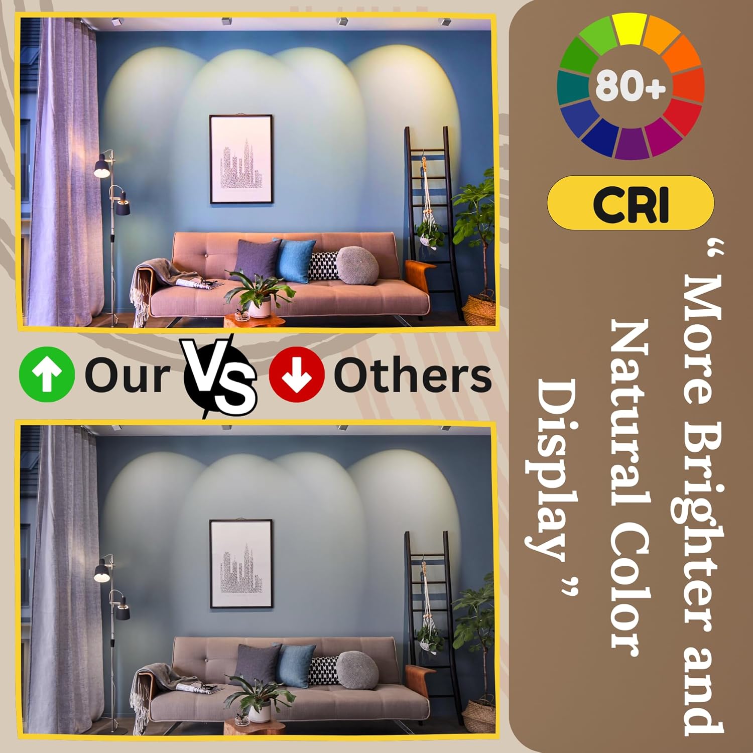 PAR16 LED Bulb, 50W Equivalent, Cool White 5000K, 490LM, CRI80, Dimmable, CUL (6-Pack)