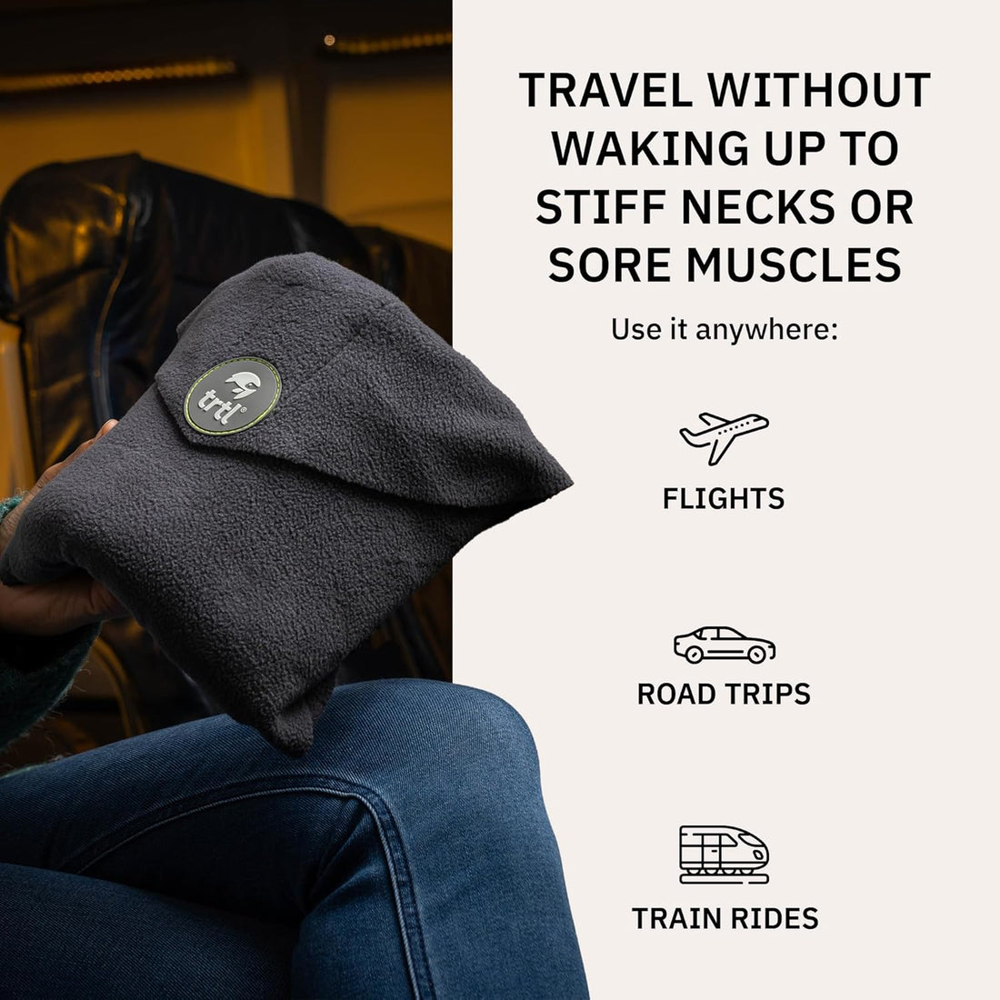 Travel and Airplane Pillow - Real Sleeping Experience on Long Flights - Neck and Shoulder Support - Super-Soft, Lightweight, Easy-to-Carry, and Machine-Washable Flight Pillow - Black,fast and free shipping.