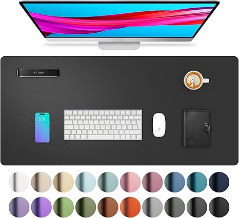 Aothia Leather Desk Pad Protector,Mouse Pad,Office Desk Mat, Non-Slip PU Leather Desk Blotter,Laptop Desk Pad,Waterproof Desk Writing Pad for Office and Home (Black,31.5" x 15.7"),free and fast delivery.