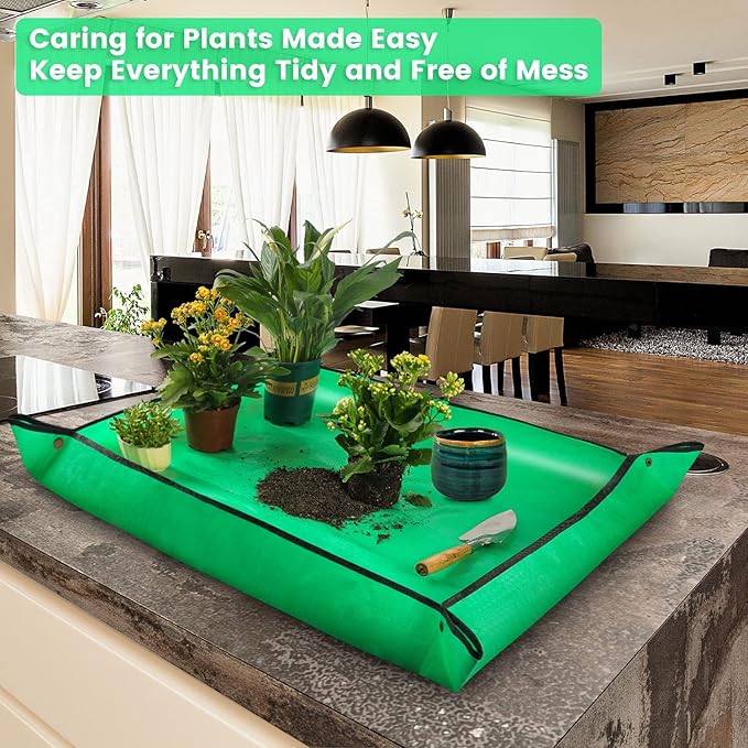 39.5"X31.5" Large Repotting Mat for Indoor Plants Transplanting Thick Rectangular Waterproof Rpotting Mat Gardening Gifts for Women,Free and fast shipping.