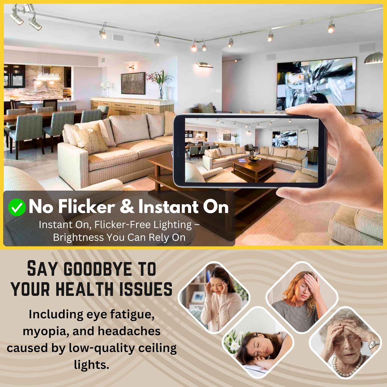 PAR16 LED Bulb, 50W Equivalent, Cool White 5000K, 490LM, CRI80, Dimmable, CUL (6-Pack)