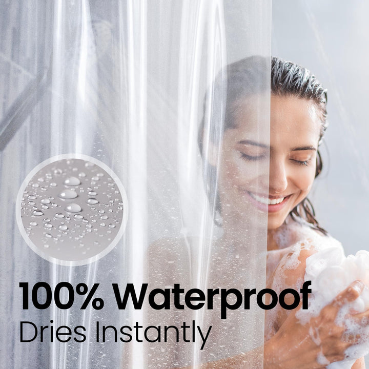 Cymak PEVA 8G Bathroom Shower Curtain Liner Clear, 8G Heavy Duty Waterproof Shower Curtain Liner