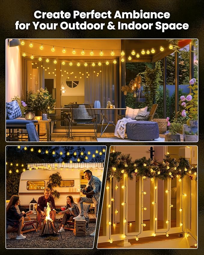 Solar String Lights Outdoor 60 Led 35.6 FT Crystal Globe Lights with 8 Lighting Modes, Waterproof Solar Powered Patio Lights for Garden Yard Porch Wedding Party Decor (Warm White),free and fast delivery.