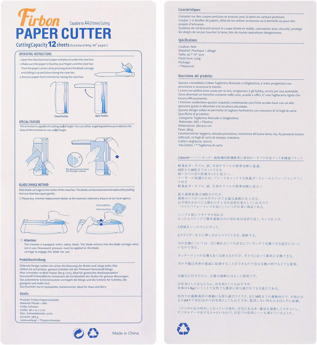 A4 Paper Cutter 12 Inch Titanium Paper Trimmer Scrapbooking Tool with Automatic Security Safeguard and Side Ruler for Craft Paper, Coupon, Label and Cardstock (Black),fast and free shipping.