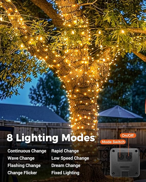 72Ft Solar String Lights Outdoor - 220 LED Solar Christmas Fairy Lights Outdoor, 8 Modes Solar Lights Outdoor Waterproof, Solar Tree Light for Party, Patio, Balcony, Garden Decor (Warm White), Free and fast delivery.