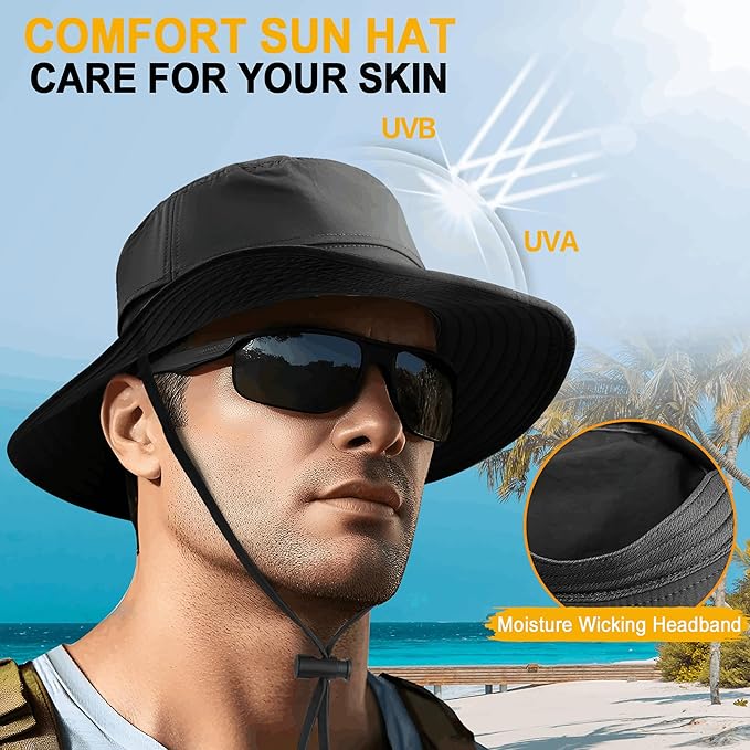 Sun Hat for Women and Men Sun Protection UPF 50+: Wide Brim Hat for Fishing, Waterproof Hat for Women for Hiking. Fast and free shipping.