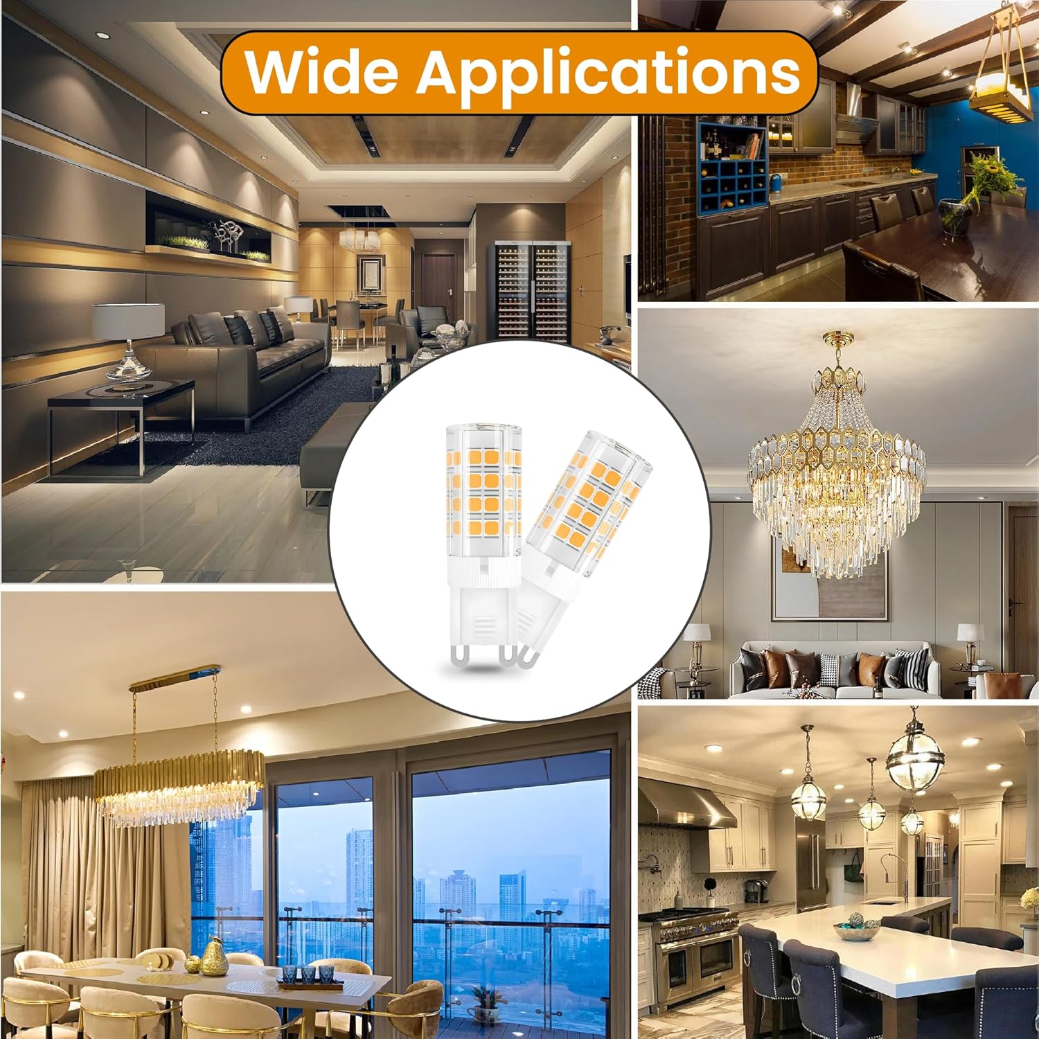 STRAK LED G9 7W-30,40,50/KD Equivalent-700 Lumens Dimmable, CETL (8PK) ETL Certified