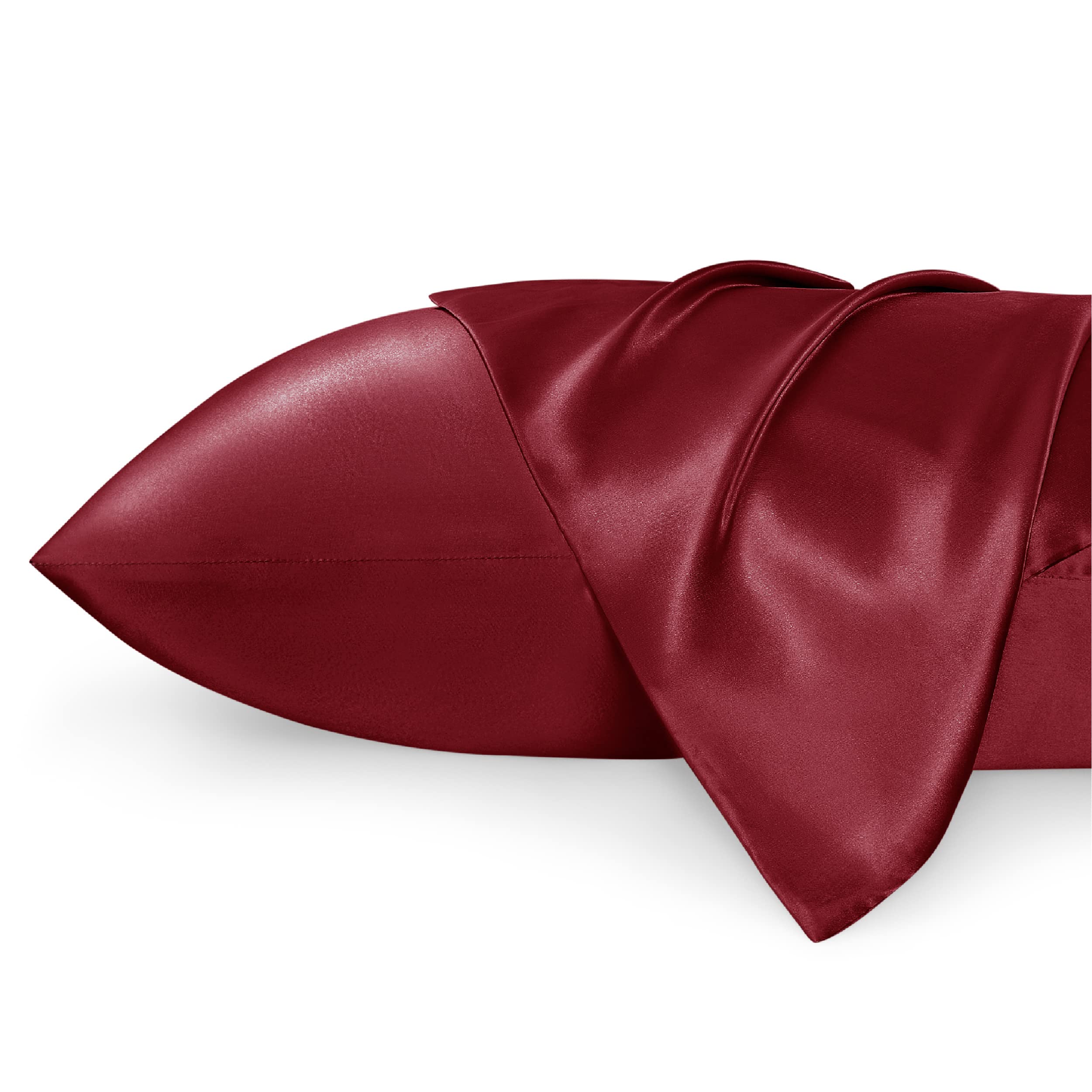 Cymak Satin Pillow Cases 2 Pack Satin Pillowcase for Hair and Skin - Similar to Silk Pillow Cases with Envelope Closure