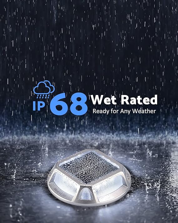 Solar Dock Lights Marine, Solar Driveway Lights Waterproof LED Solar Step Lights for Road Markers Sidewalk Backyard Garden Stairs (8Pack, Cool White),free and fast delivery.