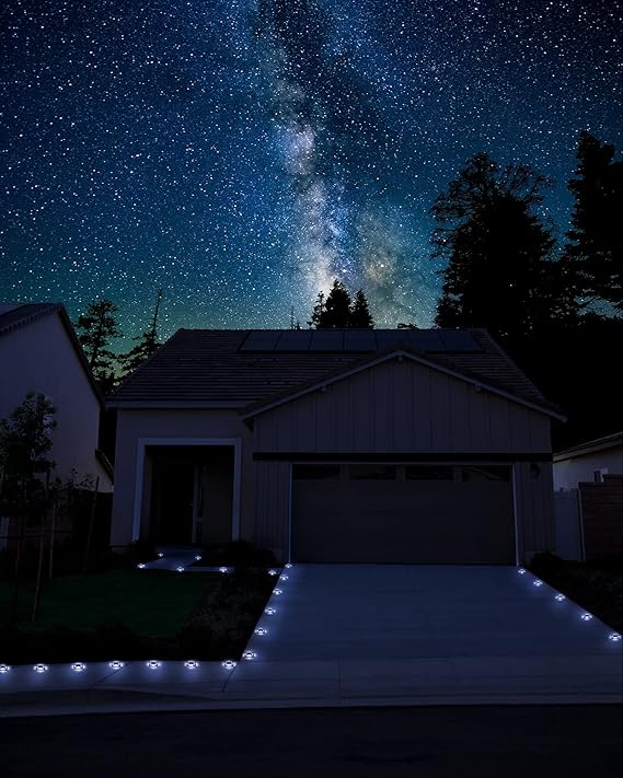 Solar Dock Lights Marine, Solar Driveway Lights Waterproof LED Solar Step Lights for Road Markers Sidewalk Backyard Garden Stairs (8Pack, Cool White),free and fast delivery.