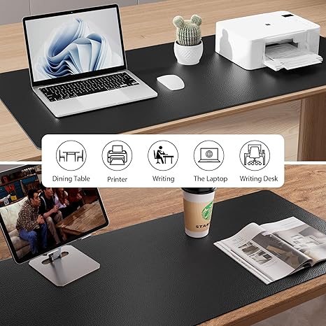 Aothia Leather Desk Pad Protector,Mouse Pad,Office Desk Mat, Non-Slip PU Leather Desk Blotter,Laptop Desk Pad,Waterproof Desk Writing Pad for Office and Home (Black,31.5" x 15.7"),free and fast delivery.