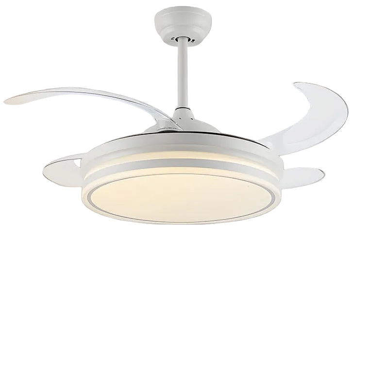 Chandelier Fan 42 Inch Invisible Retractable Ceiling Fan Smart 3 Color Dimmable Ceiling Fan with Light Ventilador De Techo,free shippping, delivery 60 days.