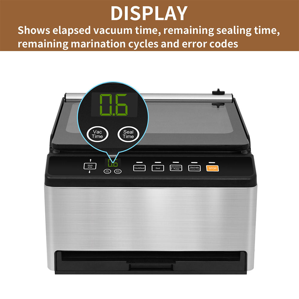 Dual-Seal Commercial Vacuum Sealer for Juicy Food and Liquids -98Kpa Chamber Vacuum Sealer Machine With Start Kit Sealer Bag,ETL Certified. Free shipping, delivery 60 days.