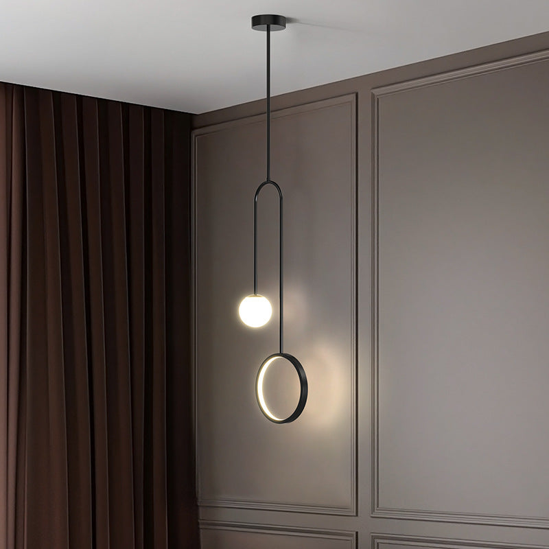 Custom design iron minimalist living, hanging, high glass,  modern ceiling lights, led pendant lights,(Pack of two), Certification ETL,Free shipping to  Canada,  delivery 60days.