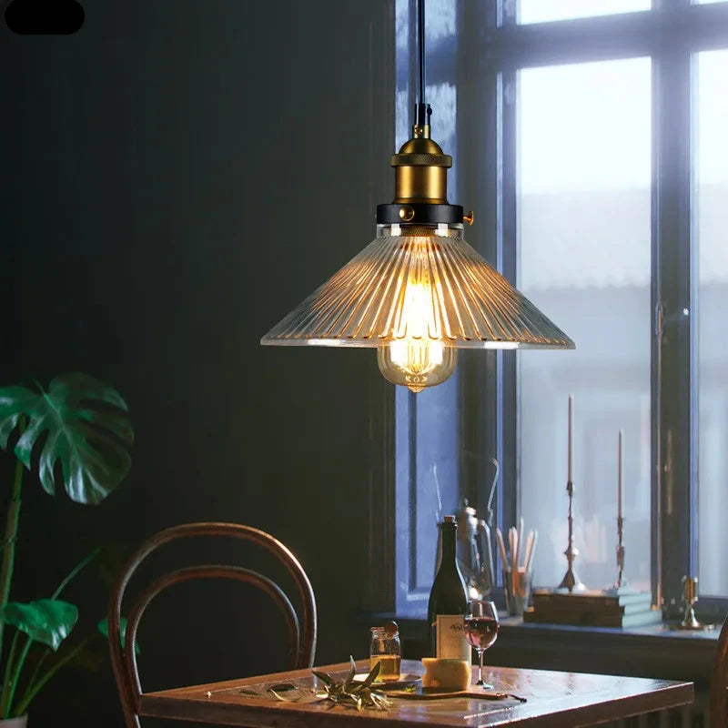 Loft Pendant Light 60W Glass Shade Lamp Industrial Vintage Retro Style Warehouse Lighting Ul