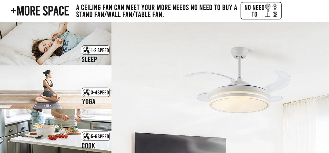 Chandelier Fan 42 Inch Invisible Retractable Ceiling Fan Smart 3 Color Dimmable Ceiling Fan with Light Ventilador De Techo,free shippping, delivery 60 days.