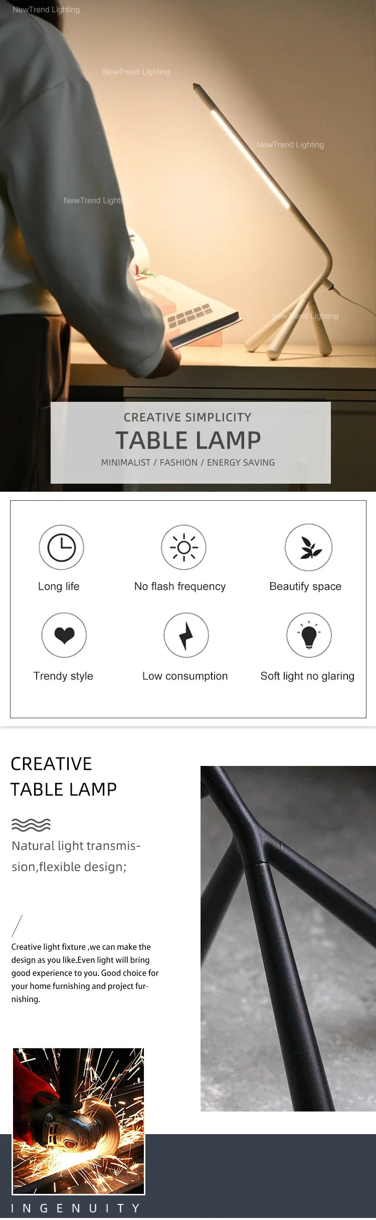 Modern Indoor Decoration Table Light Living Room Hotel Room Bedroom Bedside Study LED Rechargeable Table Lamp,cUL cERTIFIED,(PACK OF TWO).free shipping delivery 60days