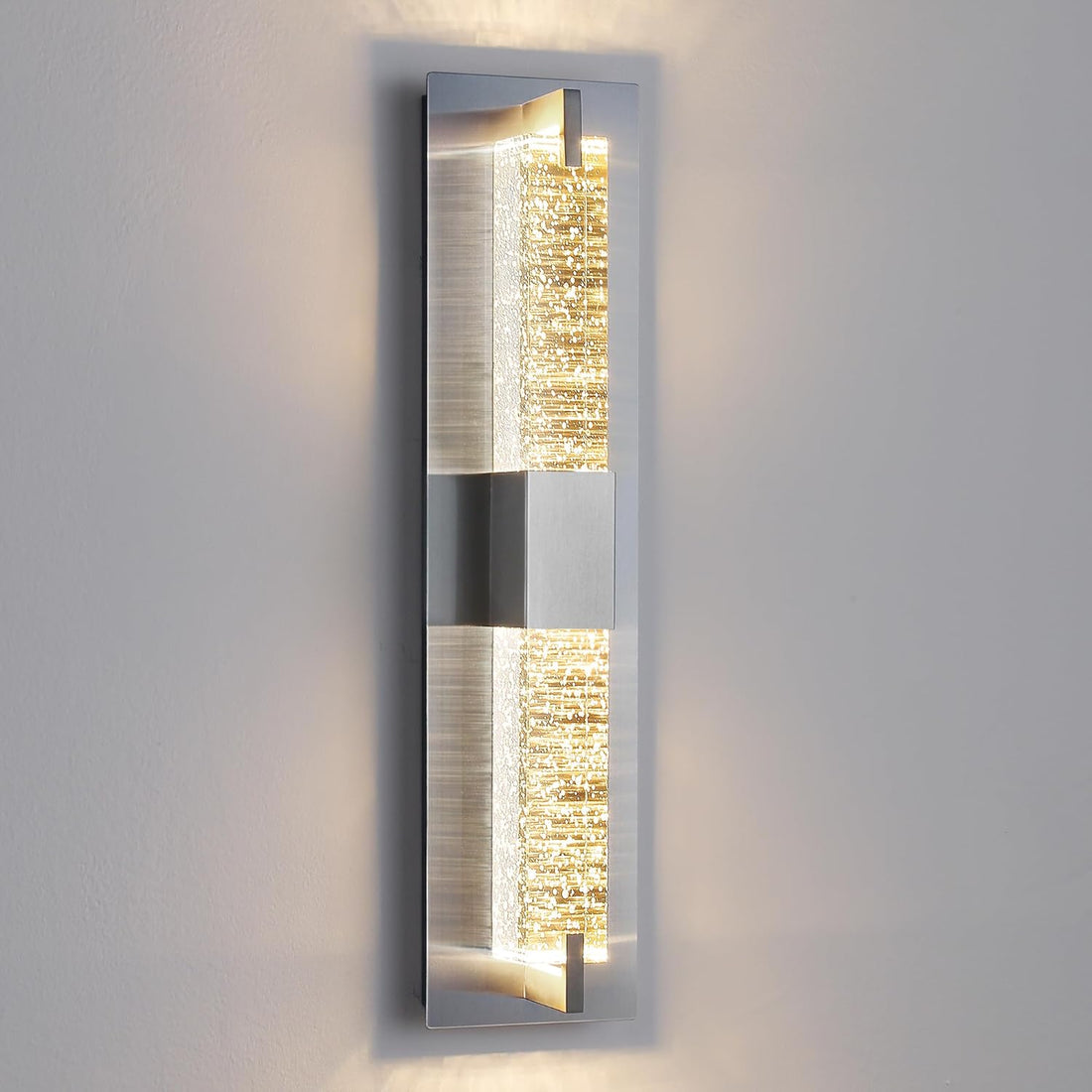 LED Wall Sconce Light: 19 Inch Modern Sconces Wall Lighting 3000K Dimmable Crystal Wall Lamps Indoor Bathroom Sconce Wall Mount Light Fixtures for Living Room/Bedroom/Hallway,Fast and free shipping.