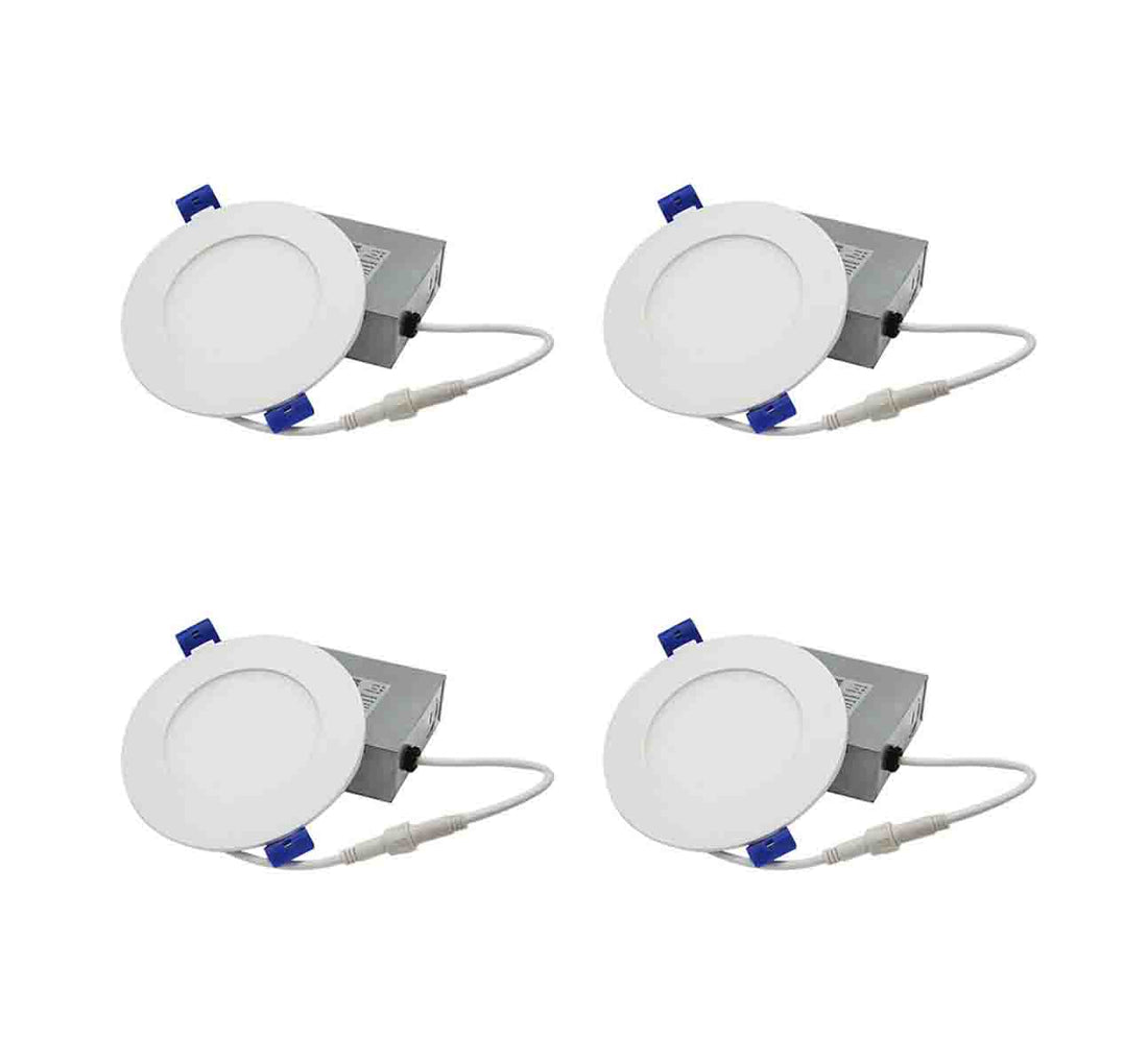 Cymak LED 4-inch Integrated CCT Changeable 3k,4k,5k Dimmable LED Recessed Light Kit in White with Junction Box