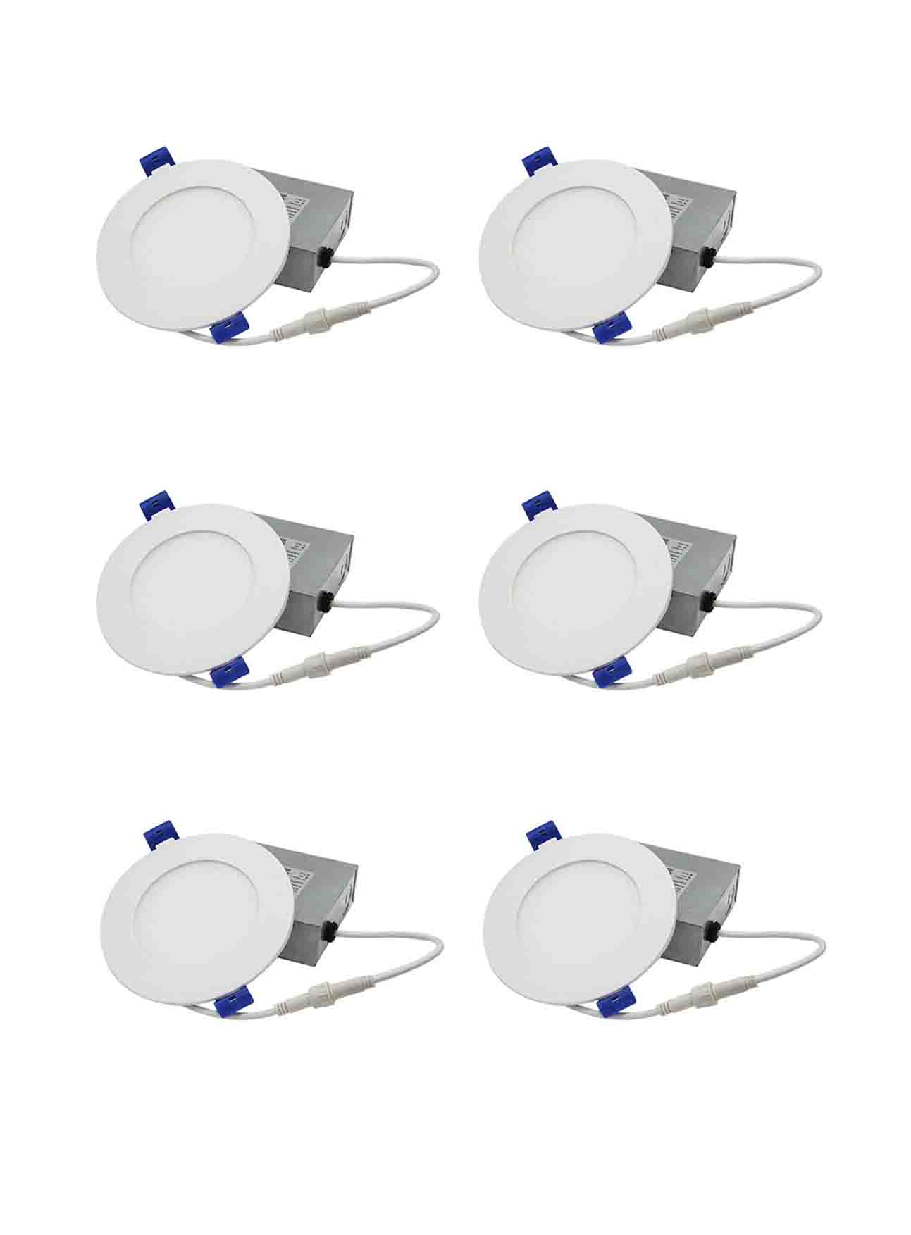 Cymak LED 4-inch Integrated CCT Changeable 3k,4k,5k Dimmable LED Recessed Light Kit in White with Junction Box