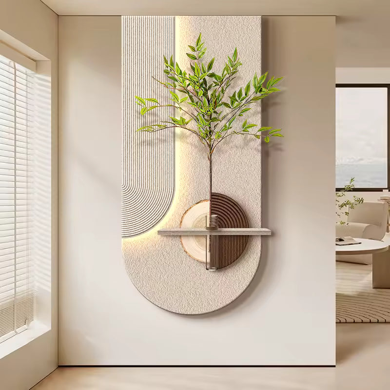 Entrance LED Wall Lamp Decoration Vase Stereoscopic Green Plant Corridor Hallway Modern Hanging Painting Living Room Mural Light,UL certification, Free delivery in two weeks.