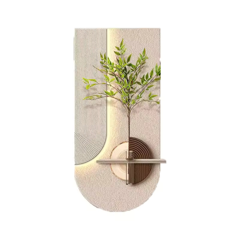 Entrance LED Wall Lamp Decoration Vase Stereoscopic Green Plant Corridor Hallway Modern Hanging Painting Living Room Mural Light,UL certification, Free delivery in two weeks.