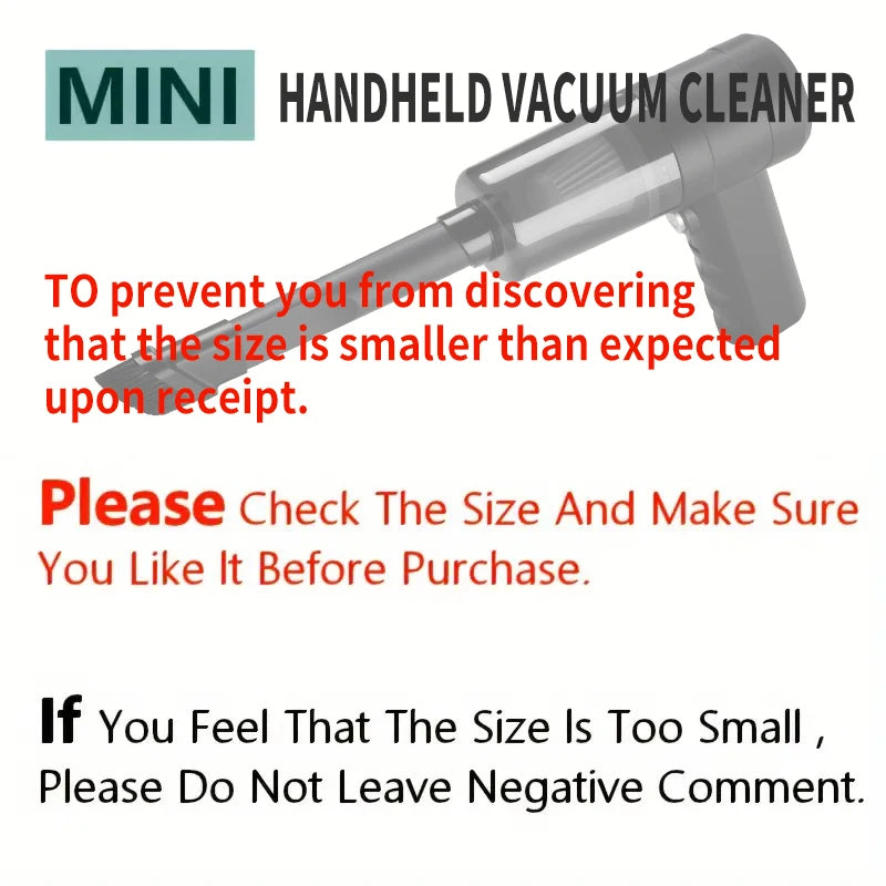 Car vacuum cleaner, small mini handheld portable vacuum cleaner, multifunctional, suitable for various scenarios inside the car,UL Certified, free shipping in three weeks.