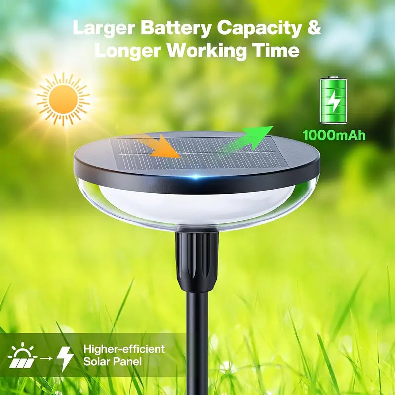 6 Pack Super Bright Solar Lights Outdoor Garden | Solar Powered Built-in 1000mAh Battery, Sway By Wind, Garden Ornament For Yard Patio Pathway Decorations,free shipping
