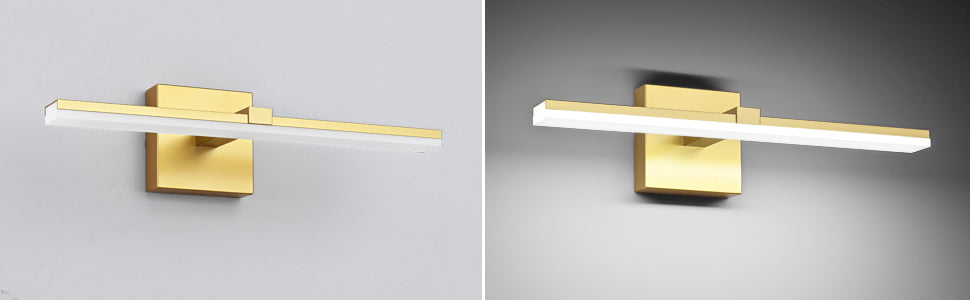 Dimmable Modern Gold Bathroom Light Fixtures 18 inch LED Vanity Light Bar Over Mirror for Bath,ETL Cetified driver, Free,Fast shipping.
