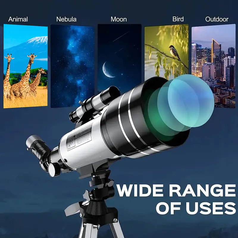 HD 150X Astronomical Telescope High-Powered,Portable with 700mm Aperture (HD Refractor, Tripod, Phone Adapter) Ideal for Stargazing and Space Exploration, Free and fast shipping.