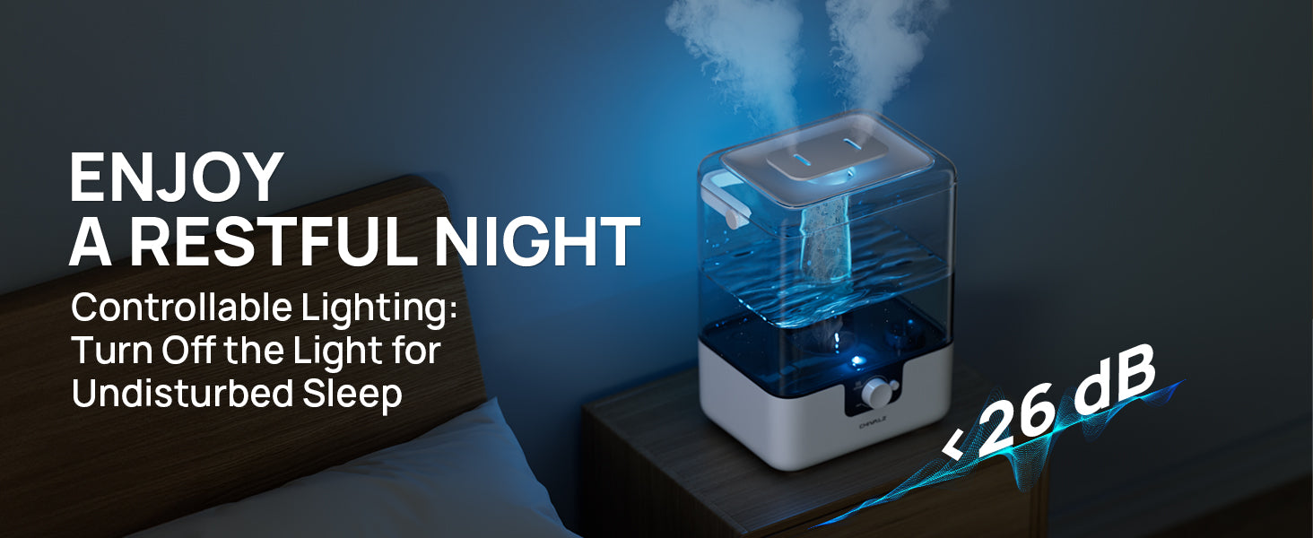 6L Humidifiers for Bedroom Large Room, Home,Cool Mist Top Fill Humidifier for Baby Nursery and Plants, 26dB Quiet, Nightlight, 50H Runtime, Oil Diffuser, 360° Nozzle Anti-dry Burn,White Colour.Free and fast delivery.