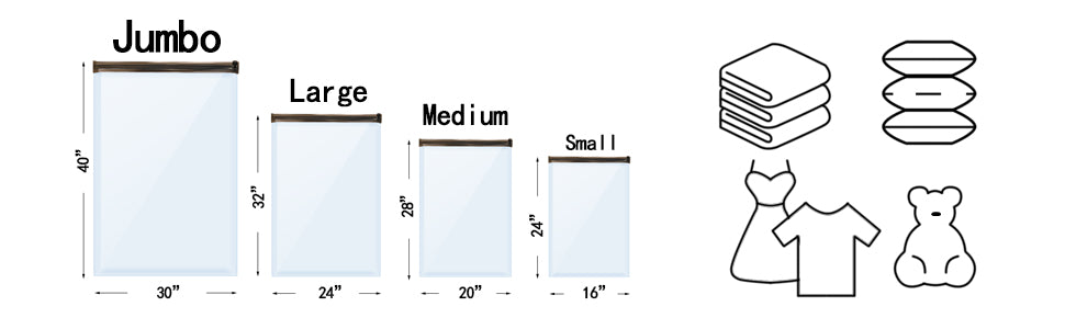 Vacuum Storage Bags (3 x Jumbo, 3 x Large, 3 x Medium, 3 x Small), Space Saver Sealer Compression Bags with Travel Hand Pump,FAST AND FREE DELIVERY