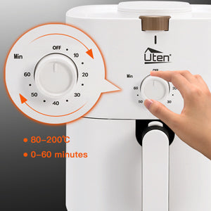 4.2 Quart Compact Air Fryer,4L 1500W Air Fryer Oven Pizza Cooker with Rapid Air Circulation,30 Minute Timer and Adjustable Temperature Control with Recipe,White, free and fast shipping.