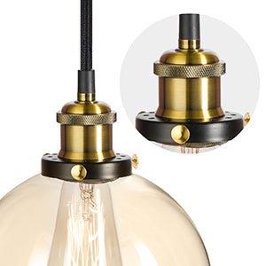 Pendant Lights Kitchen Island - 7.9 inches Island Lighting Fixtures, Glass Pendant Lights for Kitchen Island, Modern Clear Glass Globe Luminaire Suspendu for Dining Room, Socket and electric cord have passed the UL listing.Free and fast shipping