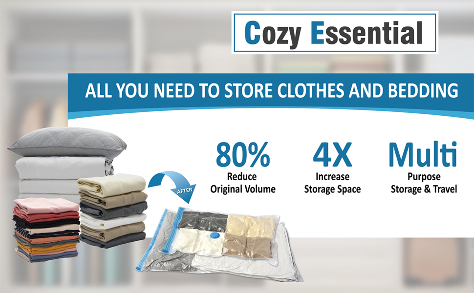 Vacuum Storage Bags (3 x Jumbo, 3 x Large, 3 x Medium, 3 x Small), Space Saver Sealer Compression Bags with Travel Hand Pump,FAST AND FREE DELIVERY
