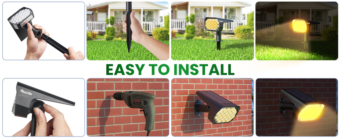 Solar Spot Lights Outdoor 6 Pack, Upgrade Led Outdoor Light Solar & Type C Powered, UL Safety Certified Solar Spot Lights,,fast and free shipping.