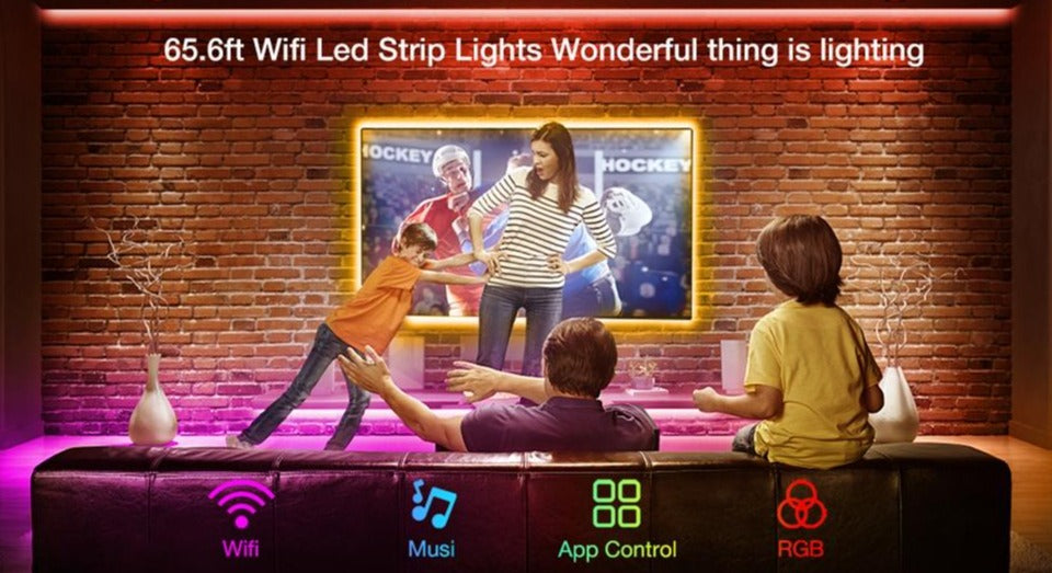 Led Lights Strip for Bedroom 65.6ft,Music Sync Color Changing Led Strip Lights,App+Remote Control,5050 RGB LED Lights for Room Home Decor,Party,Christmas Lights Decoration,Free shipping fast delivery.