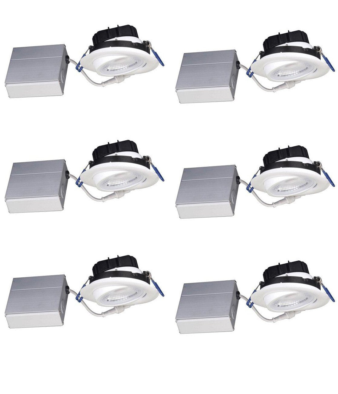 Strak Gimbal White 4-Inch Integrated Panel 7W, 560 Lumens 4000k (Natural White), Energy Star - (6-Pack)