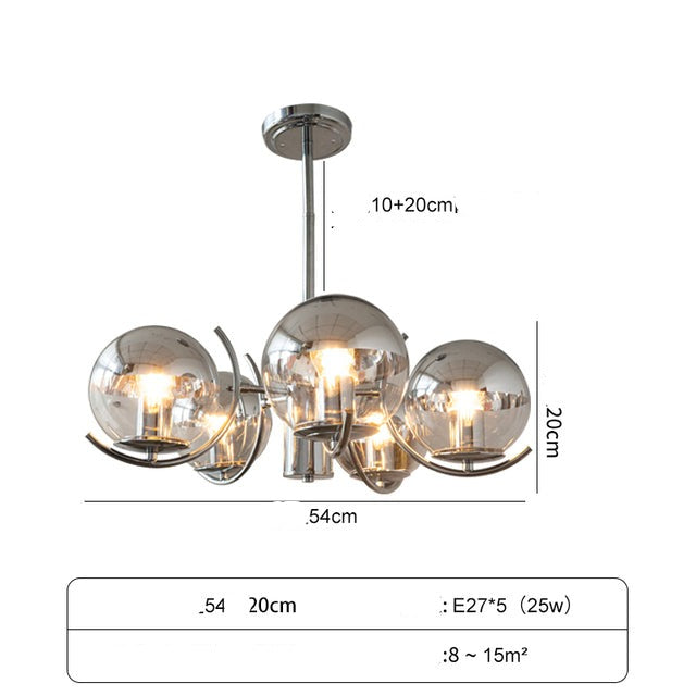 STRAK Bauhaus Chandelier Retro Industrial Pendant Bulb Modern Minimalist Design Luminaire for Living Room Bedroom Ul