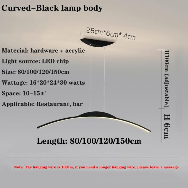 STRAK Designer Dining Room Chandelier Simple Modern Nordic Dining Table Bar Table Lamp Minimalist Led Long Office Hanging Lamp Ul