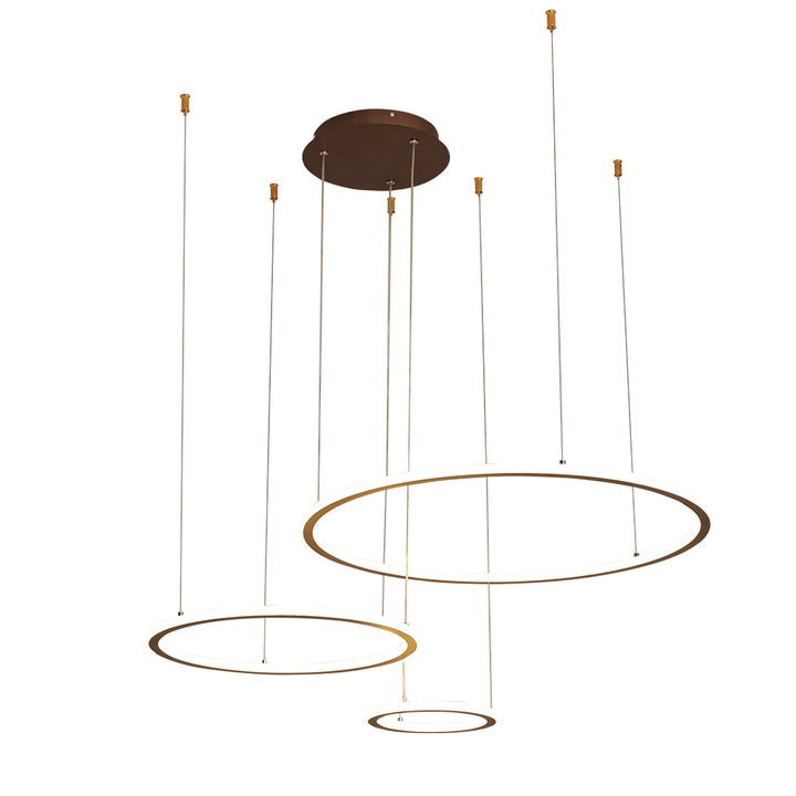 Simple Hanging Decorative Ceiling Pendant Lights Circle Rings Acrylic Gold Nordic Modern Chandelier.Certificate UL