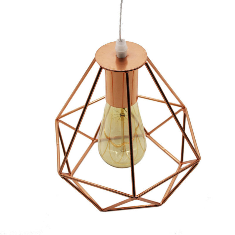 Nordic Cage Pendant Light Rose Gold Minimalist Decorative Restaurant Loft Creative E27 Hanging Light Fixture Ul,DELIVERY 45 DAYS.